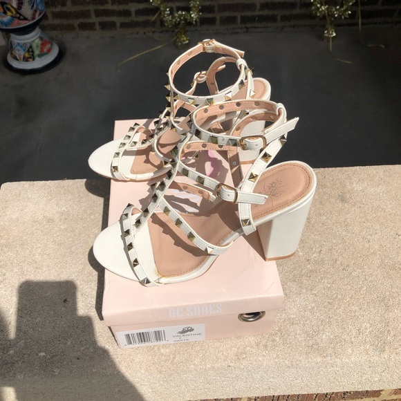 White Studded High Heels - Picture 7 of 7